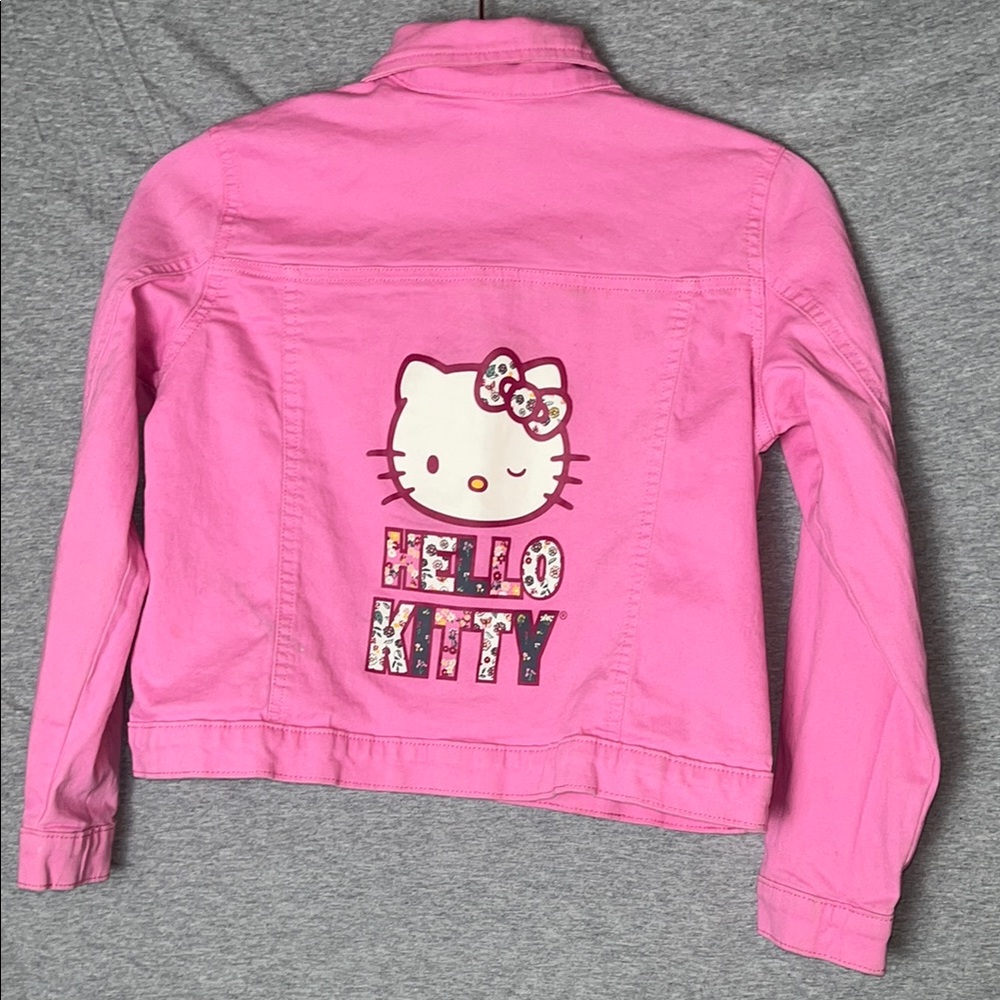 Hello Kitty Pink Kids Jean Jacket Size 10